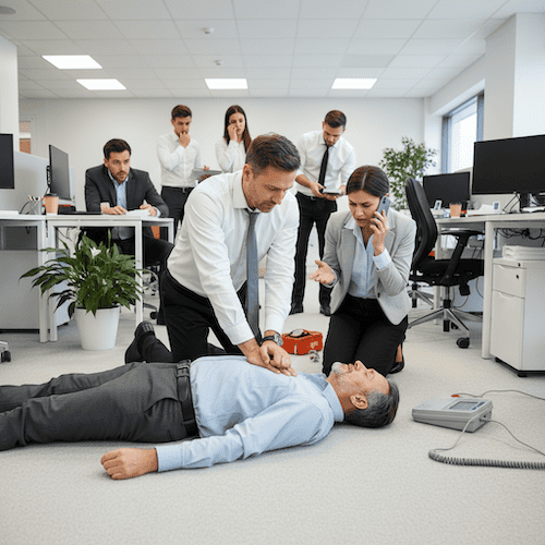 Triple Zero First Aid Training Office scene
