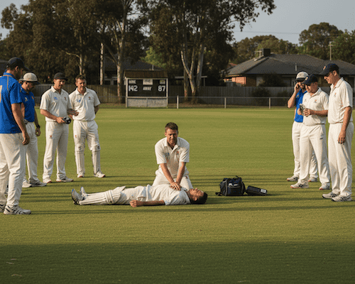 Triple Zero First Aid Training Cricket scene