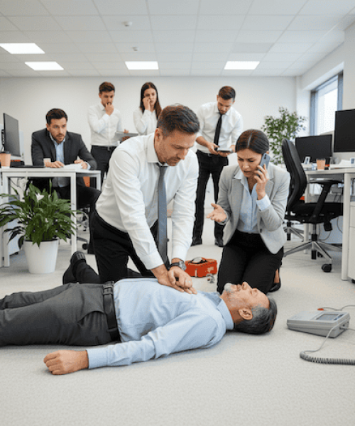 Triple Zero First Aid Training Office scene